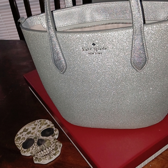 Kate Spade Glittering Silver Hand Tote - Picture 1 of 5